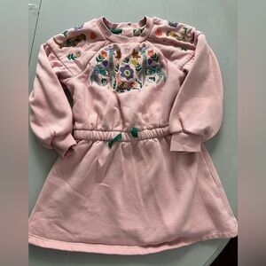 Boden Embroidered Sweatshirt Dress 3-4 Years School Preppy Floral